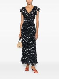 Rixo Beyhea polka-dot Ruffled Maxi Dress Blue at Farfetch